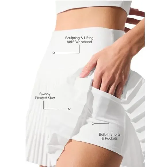 Alo Yoga Grand Slam Tennis Skirt White Size XXS
